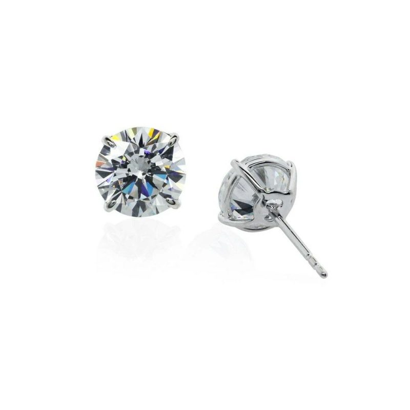 Earrings |   9Ct White Gold 2Ct Eternal Four Prong Round Stud Earrings – Ce9Kw-Eter-W80 Earrings Earrings