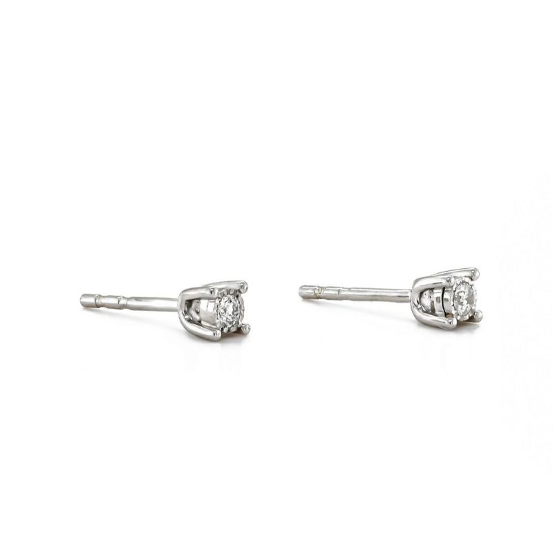 Earrings |   9Ct White Gold Brilliant Cut Diamond Illusion Set Stud Earrings 0.07Ct Earrings Earrings