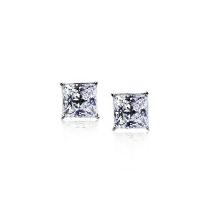 Earrings |   9Ct White Gold Chester Elegant Princess Studs 1Ct Cz – Ce9Kw-Ches-W60 Earrings Earrings