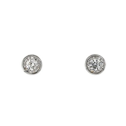 Earrings |   9Ct White Gold Diamond Illusion Rub Set Stud Earrings .25Cts Earrings Earrings