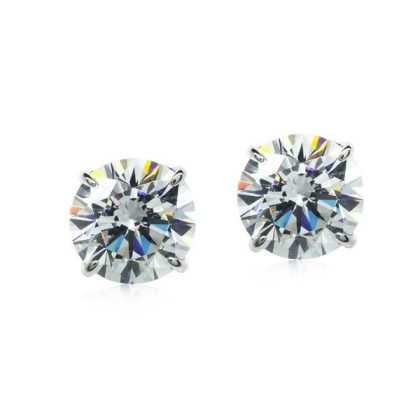 Earrings |   9Ct White Gold Eternal 4 Prong Stud Earrings Ce9Kw-Eter-W50 Earrings Earrings