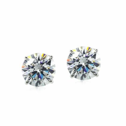 Earrings |   9Ct White Gold Eternal Four Prong Round Stud Earrings Earrings Earrings