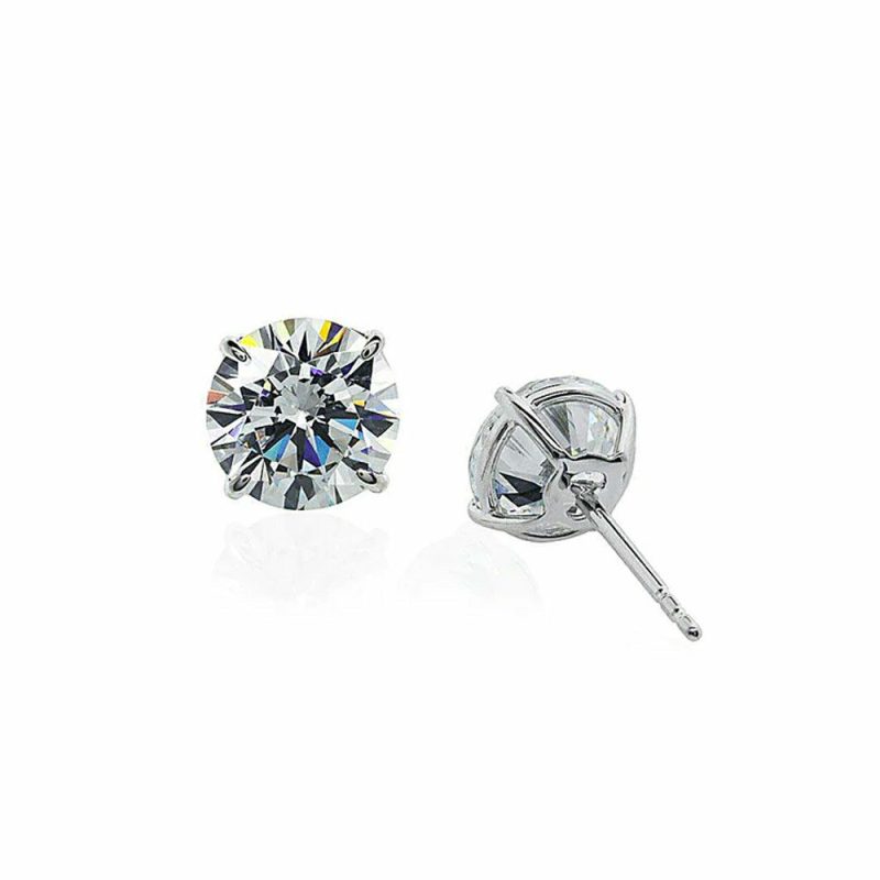 Earrings |   9Ct White Gold Eternal Four Prong Round Stud Earrings Earrings Earrings