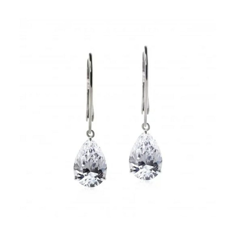 Earrings |   9Ct White Gold Pear Drops Earrings Ce9Kw-Blyt-W96 Earrings Earrings