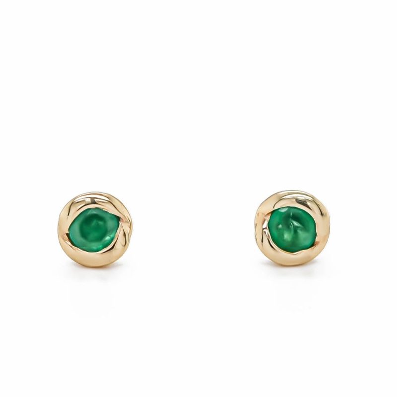 Earrings |   9Ct Yellow Gold Brilliant Cut 0.38Ct Emerald Stud Earrings Earrings Earrings