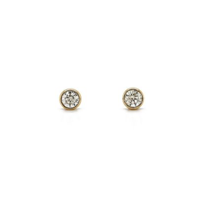 Earrings |   9Ct Yellow Gold Brilliant Cut Diamond Rub Set Stud Earrings  0.20Ct Earrings Earrings