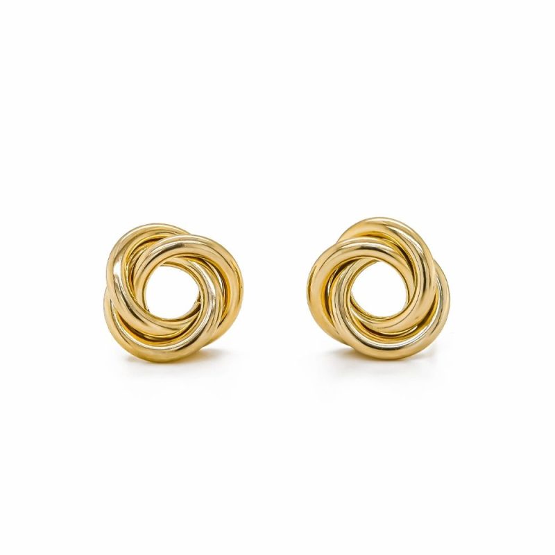 Earrings |   9Ct Yellow Gold Large 2 Strand Knot Stud Earring Earrings Earrings