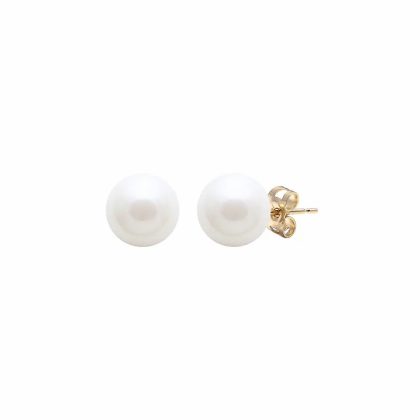 Earrings |   9Ct Yellow Gold White Cultured River Pearl Stud Earrings Earrings Earrings