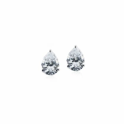 Earrings |   Cecile 9Ct White Gold Pear Shaped Stud Earrings Ce9Kw-Ceci-W107 Earrings Earrings