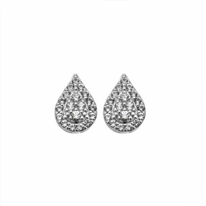 Earrings |   Glimmer White Topaz Teardrop Stud Earrings De736 Earrings Earrings