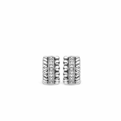 Earrings |   Silver 3 Row Cz Band Earrings 7604Zi Earrings Earrings