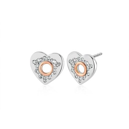 Earrings |   Silver & 9Ct Rose Gold Cariad Topaz Sparkle Stud Earrings Earrings Earrings