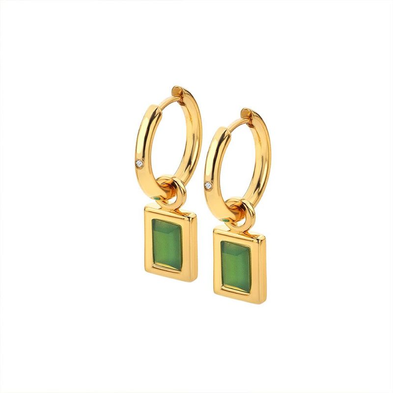 Earrings |   X Gemstones Green Chalcedony Drop Earrings De766 Earrings Earrings