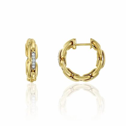 Earrings |   X Tend 18Ct Yellow Gold Hoop Earrings 1O09480B11000 Earrings Earrings