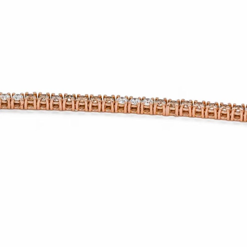 Necklaces & Pendants |   18Ct Rose Gold Fancy Brown And Clear Diamond Necklace 18″ Jewellery Necklaces & Pendants