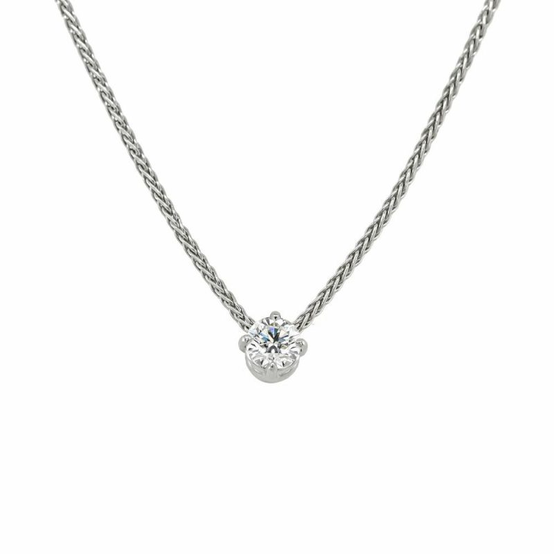 Necklaces & Pendants |   18Ct White Gold 0.19Ct D Colour Diamond Pendant Jewellery Necklaces & Pendants