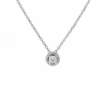 Necklaces & Pendants |   18Ct White Gold Brilliant Cut 0.20Ct Diamond Cluster Pendant Jewellery Necklaces & Pendants