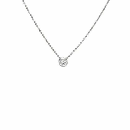 Necklaces & Pendants |   18Ct White Gold Brilliant Cut Diamond Set Pendant And 18″ Chain Jewellery Necklaces & Pendants