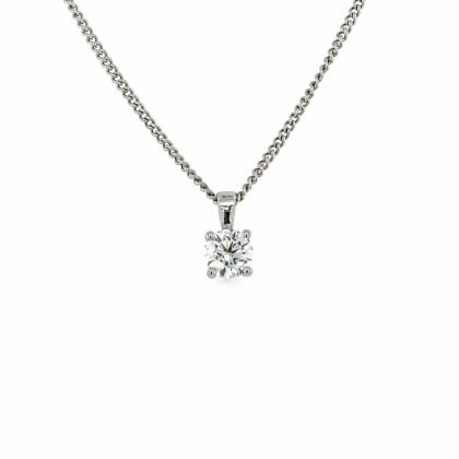 Necklaces & Pendants |   18Ct White Gold Brilliant Cut Lab Grown Diamond Pendant 0.75Ct Jewellery Necklaces & Pendants