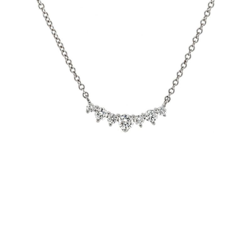 Necklaces & Pendants |   18Ct White Gold Diamond Tiara Drop Necklace Jewellery Necklaces & Pendants