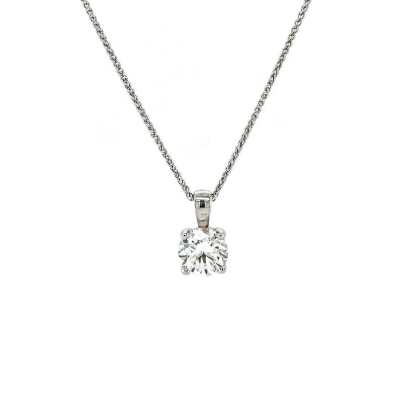 Necklaces & Pendants |   18Ct White Gold Lab Grown Diamond Pendant 1.50Cts D/Vs1 Jewellery Necklaces & Pendants