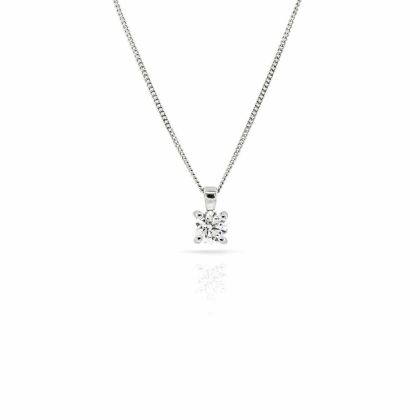 Necklaces & Pendants |   18Ct White Gold Single Diamond Claw Set Pendant .64Cts Jewellery Necklaces & Pendants