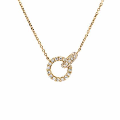 Necklaces & Pendants |   18Ct Yellow Gold Brilliant Cut Diamond .43Cts  Entwined Circles Necklace Jewellery Necklaces & Pendants