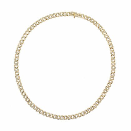 Necklaces & Pendants |   18Ct Yellow Gold Brilliant Cut Diamond Open Link Necklace 16″ Jewellery Necklaces & Pendants