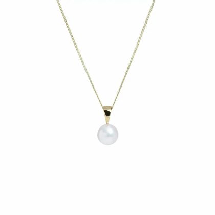 Necklaces & Pendants |   18Ct Yellow Gold Cultured Akoya Pearl Pendant 8Mm Jewellery Necklaces & Pendants