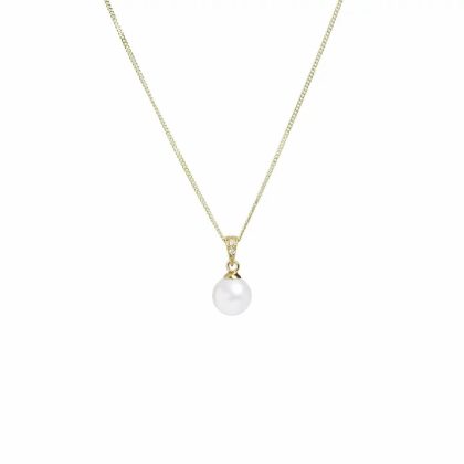 Necklaces & Pendants |   18Ct Yellow Gold Cultured River Pearl Pendant 7Mm Jewellery Necklaces & Pendants