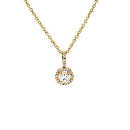 Necklaces & Pendants |   18Ct Yellow Gold Round Diamond Cluster Drop Pendant .26Cts Jewellery Necklaces & Pendants