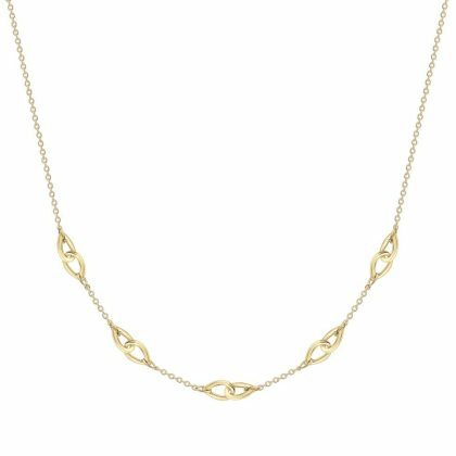 Necklaces & Pendants |   18Ct  Yellow Gold Teardrop Entwined Necklace 18″ Jewellery Necklaces & Pendants