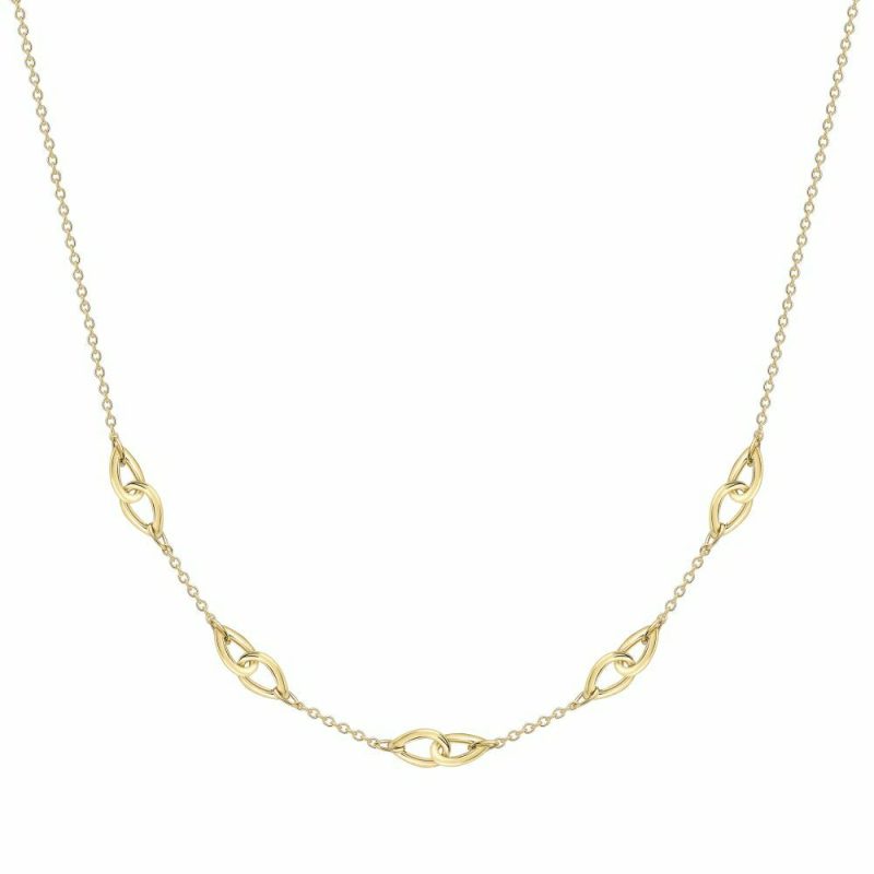 Necklaces & Pendants |   18Ct  Yellow Gold Teardrop Entwined Necklace 18″ Jewellery Necklaces & Pendants