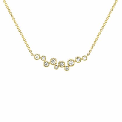 Necklaces & Pendants |   18Ct Yellow Gold Ten Brilliant Diamond Bubble Pendant .45Cts Jewellery Necklaces & Pendants