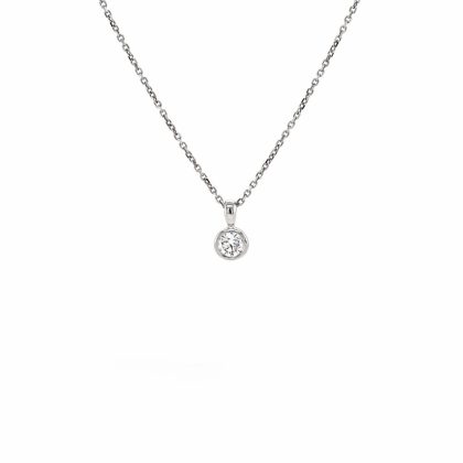 Necklaces & Pendants |   9Ct White Gold 0.13Ct Brilliant Cut Diamond Pendant Jewellery Necklaces & Pendants