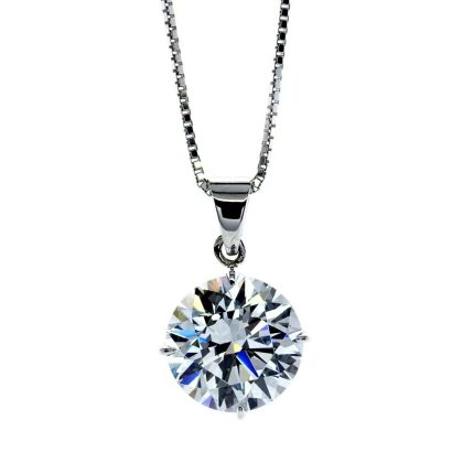 Necklaces & Pendants |   9Ct White Gold 1.00Ct Cz Round Pendant Cn9Kw-Haze-W65 Jewellery Necklaces & Pendants