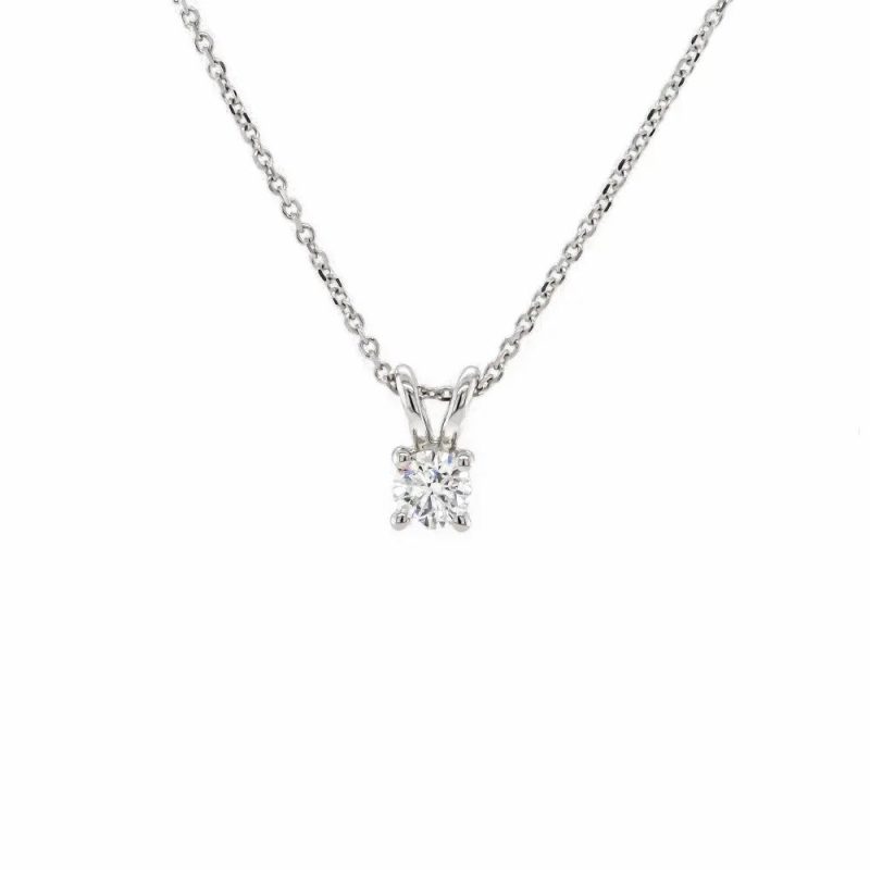 Necklaces & Pendants |   9Ct White Gold Brilliant Cut 0.20Ct Diamond Pendant Jewellery Necklaces & Pendants