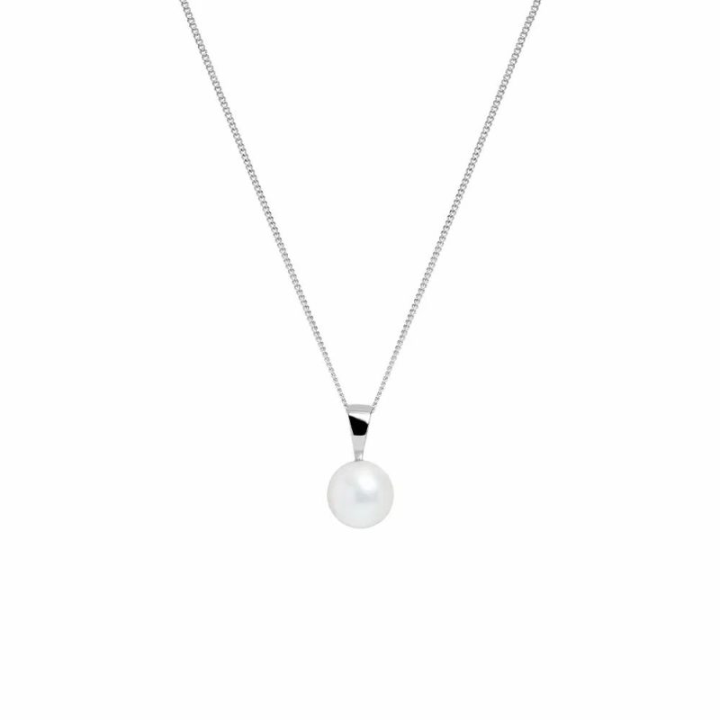 Necklaces & Pendants |   9Ct White Gold Cultured River Pearl Pendant Jewellery Necklaces & Pendants