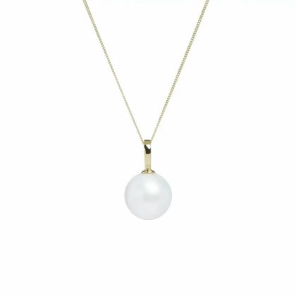 Necklaces & Pendants |   9Ct Yellow Gold Cultured River Pearl Pendant 14Mm Jewellery Necklaces & Pendants