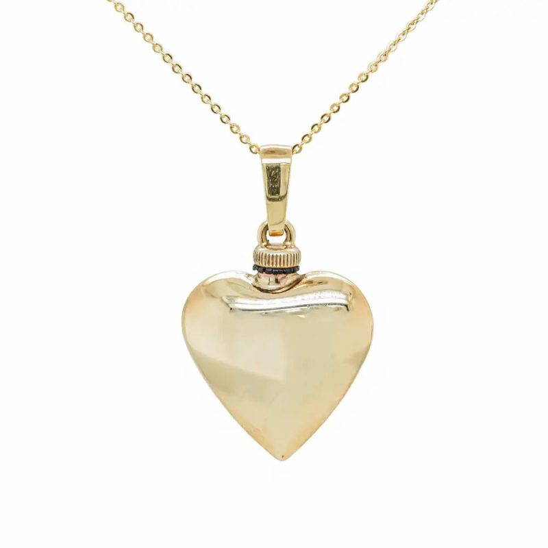 Necklaces & Pendants |   9Ct Yellow Gold Heart Bottle Pendant & Chain 18″ Jewellery Necklaces & Pendants