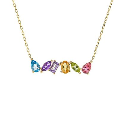 Necklaces & Pendants |   9Ct Yellow Gold Multi Stone Necklace 1.93Ct Jewellery Necklaces & Pendants