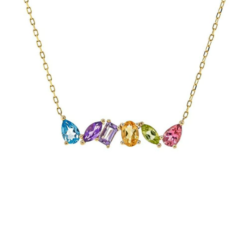 Necklaces & Pendants |   9Ct Yellow Gold Multi Stone Necklace 1.93Ct Jewellery Necklaces & Pendants