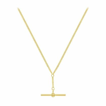 Necklaces & Pendants |   9Ct Yellow Gold T Bar Necklace 18′ Jewellery Necklaces & Pendants