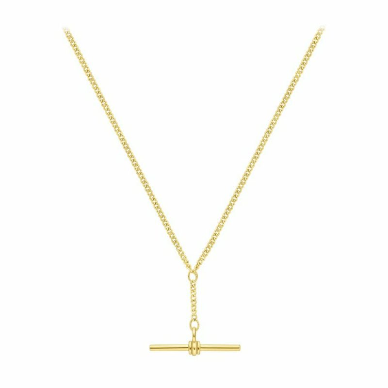 Necklaces & Pendants |   9Ct Yellow Gold T Bar Necklace 18′ Jewellery Necklaces & Pendants