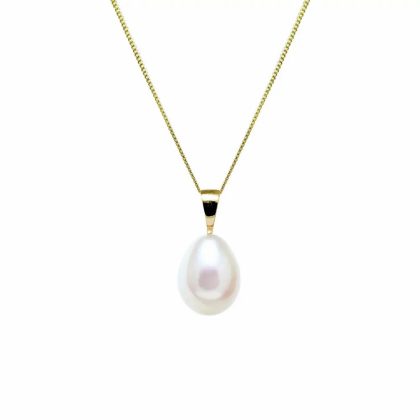 Necklaces & Pendants |   9Ct Yellow Gold White Cultured River Pearl 9Mm Pendant Jewellery Necklaces & Pendants