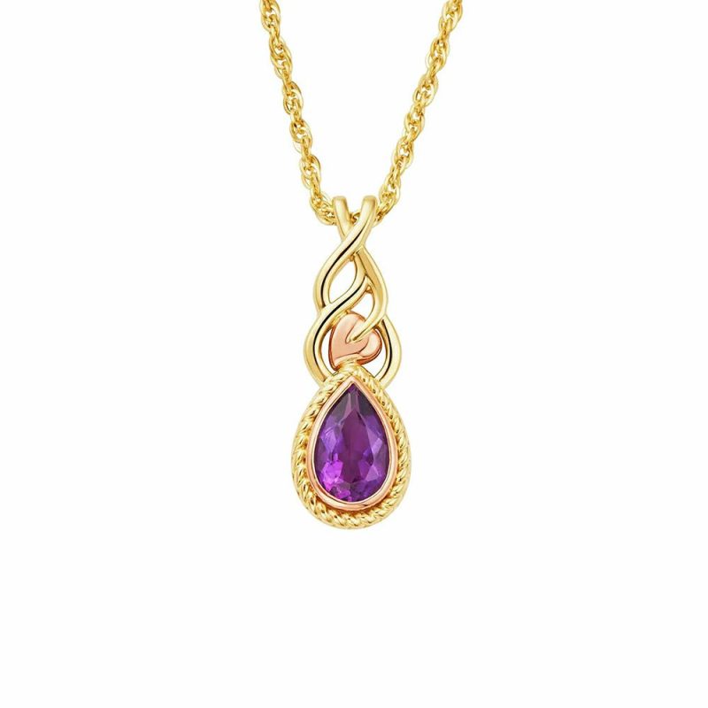 Necklaces & Pendants |   Delphinium Gold And Amethyst Pendant Gkcc0380 Jewellery Necklaces & Pendants