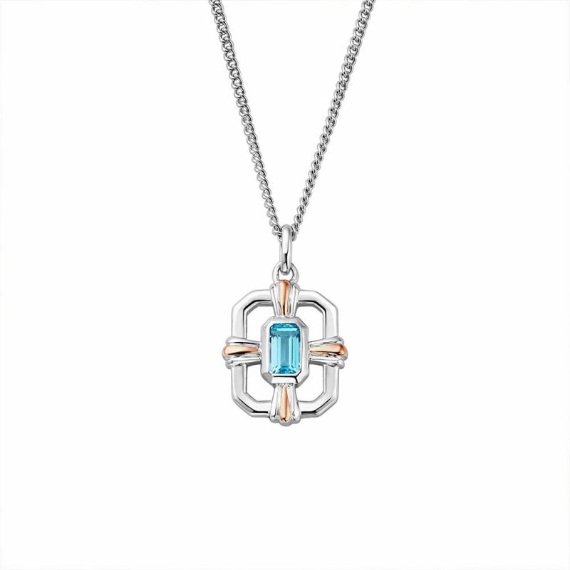 Necklaces & Pendants |   Enchanted Gateways Silver And Swiss Blue Topaz Pendant 3Segw0728 Jewellery Necklaces & Pendants