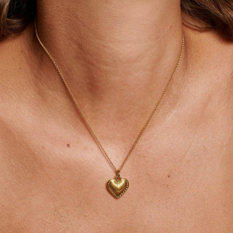 Necklaces & Pendants |   Gold Essence Heart Pendant Dp1019 Jewellery Necklaces & Pendants