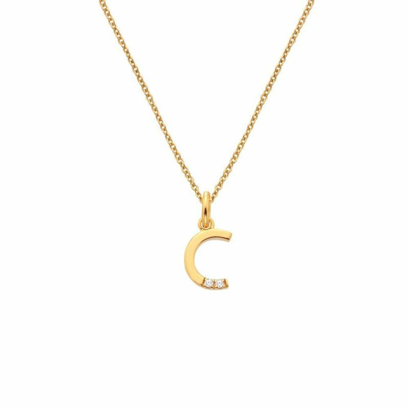 Necklaces & Pendants |   Gold Plated Letter C Pendant And Chain Dp941 Jewellery Necklaces & Pendants