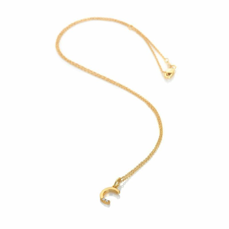 Necklaces & Pendants |   Gold Plated Letter C Pendant And Chain Dp941 Jewellery Necklaces & Pendants